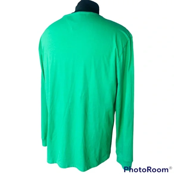 Tommy Hilfiger Men's Long Sleeve Logo T Shirt Green - Picture 4 of 6